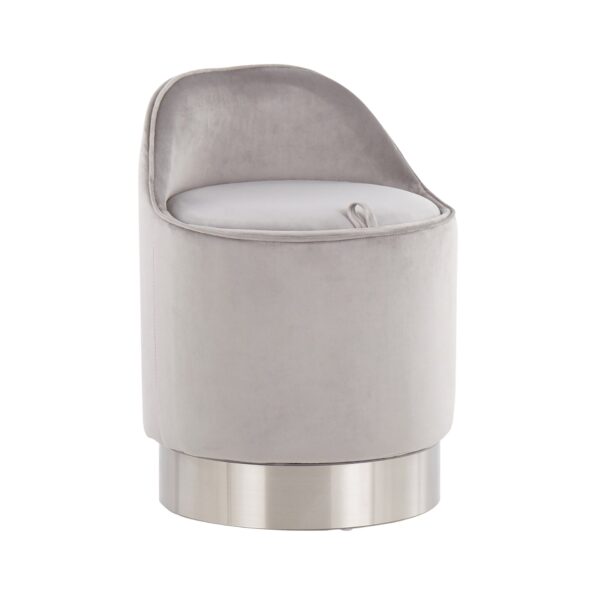 Marla - Contemporary / Glam Vanity Stool - Chrome / Silver