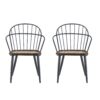 Industrial Inspired Indoor Dining Chair With Metal Legs And Birch (Set of 2) - Black / Natural - Image 6