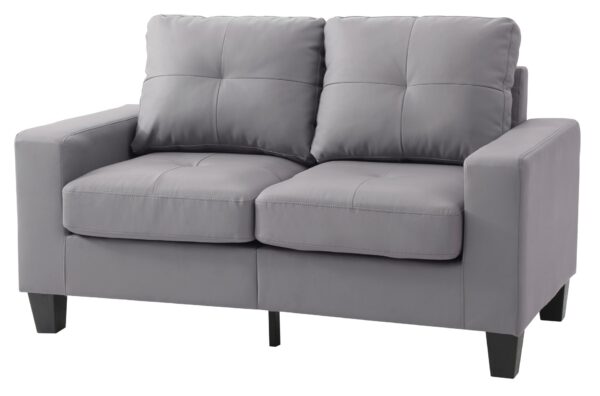 Versatile Casual Loveseat With Track Arms - Gray