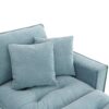 Modern Convertible Sectional L Shaped Reversible Couch Set With Free Pillows 4 Seat Suede Sleeper Sofa With Ottoman - Light Blue - Image 12