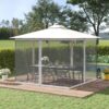Outsunny - 10' x 13' Replacement Mesh Sidewall Netting For Patio Gazebos And Canopy Tents With Zippers (Sidewall Only) - White - Image 2