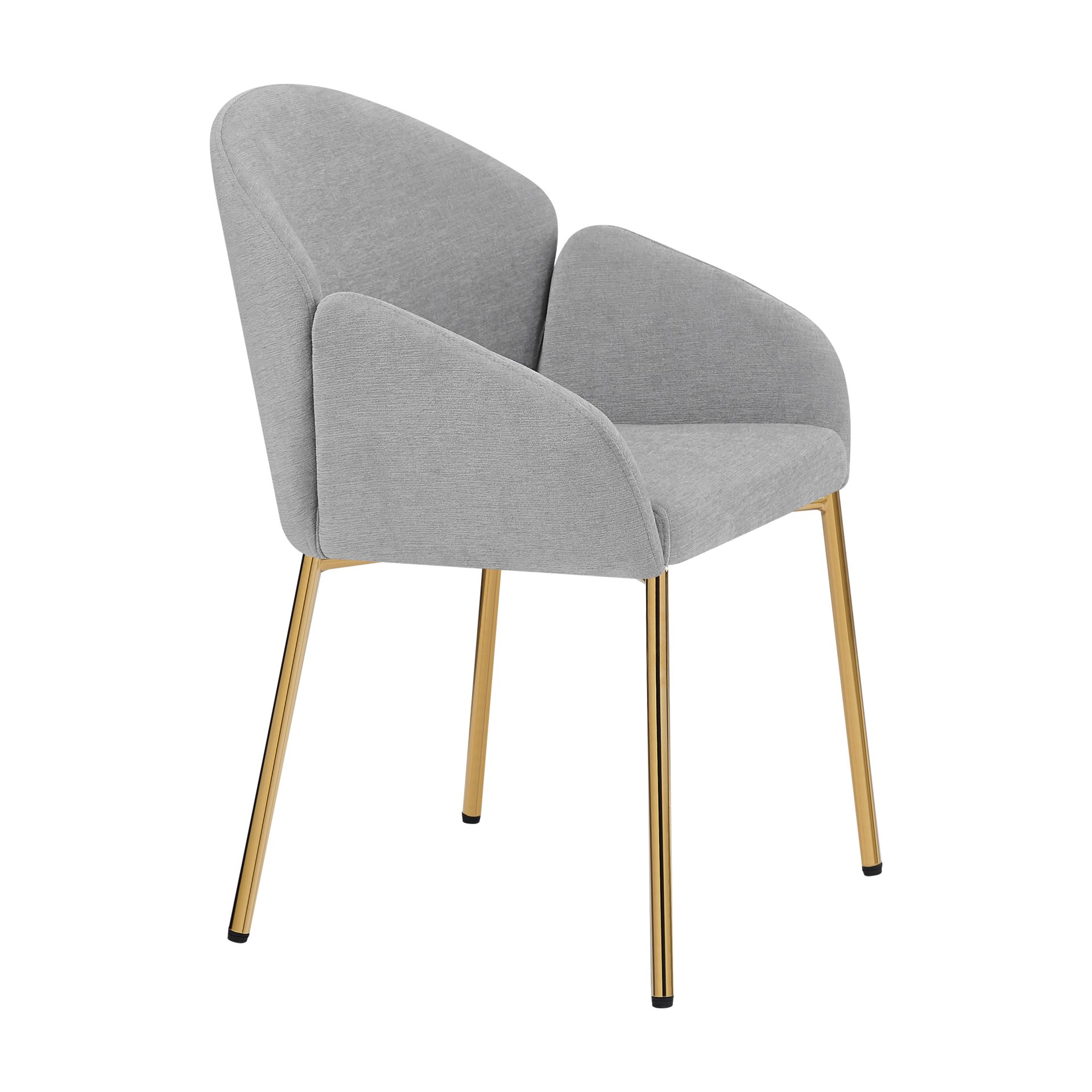 Upholstered Dining Chair (Set of 2) For Dining Room, Kitchen, Gold Metal Frame - Gray - Image 10