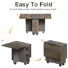 Contemporary 5 Piece Folding Extendable Dining Table Set With Chairs For 4 - Brown - Image 8