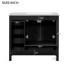Bathroom Vanity With Ceramic Sink Combo, Abundant Storage Cabinet 2 Soft Close Doors And 5 Drawers - Black - Image 9