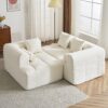 Sectional Sofa Full Compressed Sofa Modular Sofa Couch Free Combined Sofa With Deep Seating And 2 Side Pockets For Living Room - Beige - Image 15