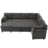 Sectional Sofa Versatile Sofa Bed Sofa Sleeper U - Shaped Sofa With Ample Storage Space, 2 Cup Holders And Charging Ports For Living Room - Beige Gray - Image 13