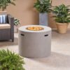 Magnesium Oxide Round Fire Pit With 40, 000 Btu For Patio Use - Light Gray - Image 5
