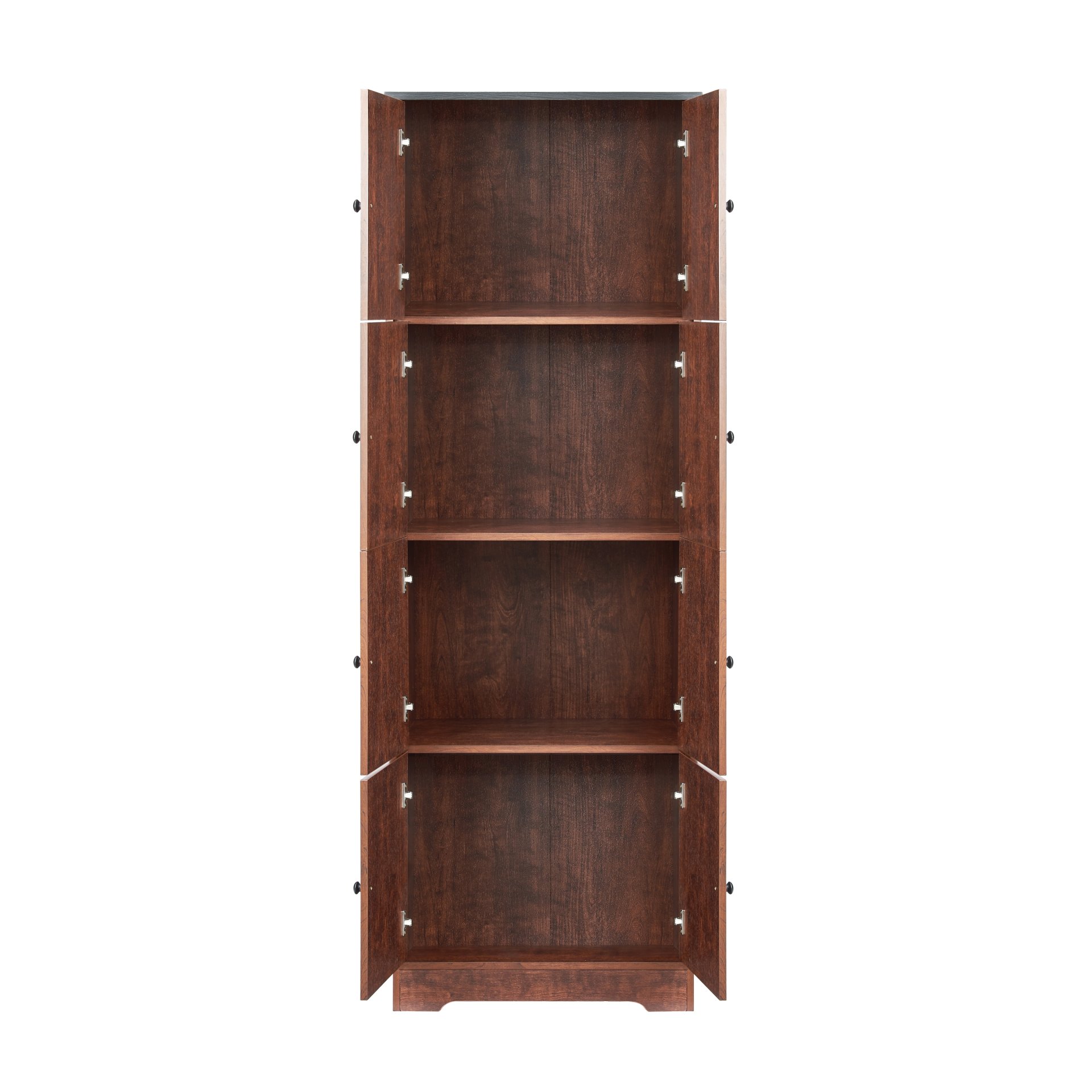 Tall Storage Cabinet With 8 Doors And 4 Shelves, Wall Storage Cabinet For Living Room, Kitchen, Office, Bedroom, Bathroom - Walnut - Image 10