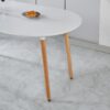 Extensible Table, Dining Table, Office Table, Coffee Table, Wood Leg - Matte White - Image 8
