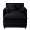 Oversized Recliner Chair With Movable Ottoman, Soft Chenille Upholstered Indoor Lounge Chair - Black - Image 12