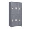 6 Door Lockers With Lock For Employees, Storage Cabinet For Home, Gym, Office, School, Garage - Gray - Image 12