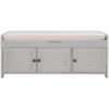 Storage Bench With 3 Shutter-Shaped Doors, Shoe Bench With Removable Cushion And Hidden Storage Space - Gray Wash - Image 10