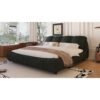 King Size Luxury Upholstered Platform Bed With Oversized Padded Backrest And Solid Wood Frame, Suitable For Multiple Heights Of Mattresses - Black - Image 10