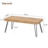 Modern Coffee Table Tea Table, Thicken Cocktail Table With With Chevron Pattern & Metal Hairpin Legs For Living Room - Natural - Image 8