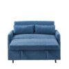 Pull Out Sleep Sofa Bed Loveseats Sofa Couch With Adjsutable Backrest, Storage Pockets, 2 Soft Pillows, USB Ports For Living Room, Bedroom, Apartment, Office - Blue - Image 12