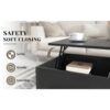 Lift-Top Coffee Table With Storage Center Tables Hidden Compartment & 2 Drawers, Sofa Table For Living Room - Black - Image 9