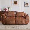Giant Bean Bag Couch, Ultra Soft Fluffy Loveseat For Living Room Reading Chair With Pillows - Brown - Image 4