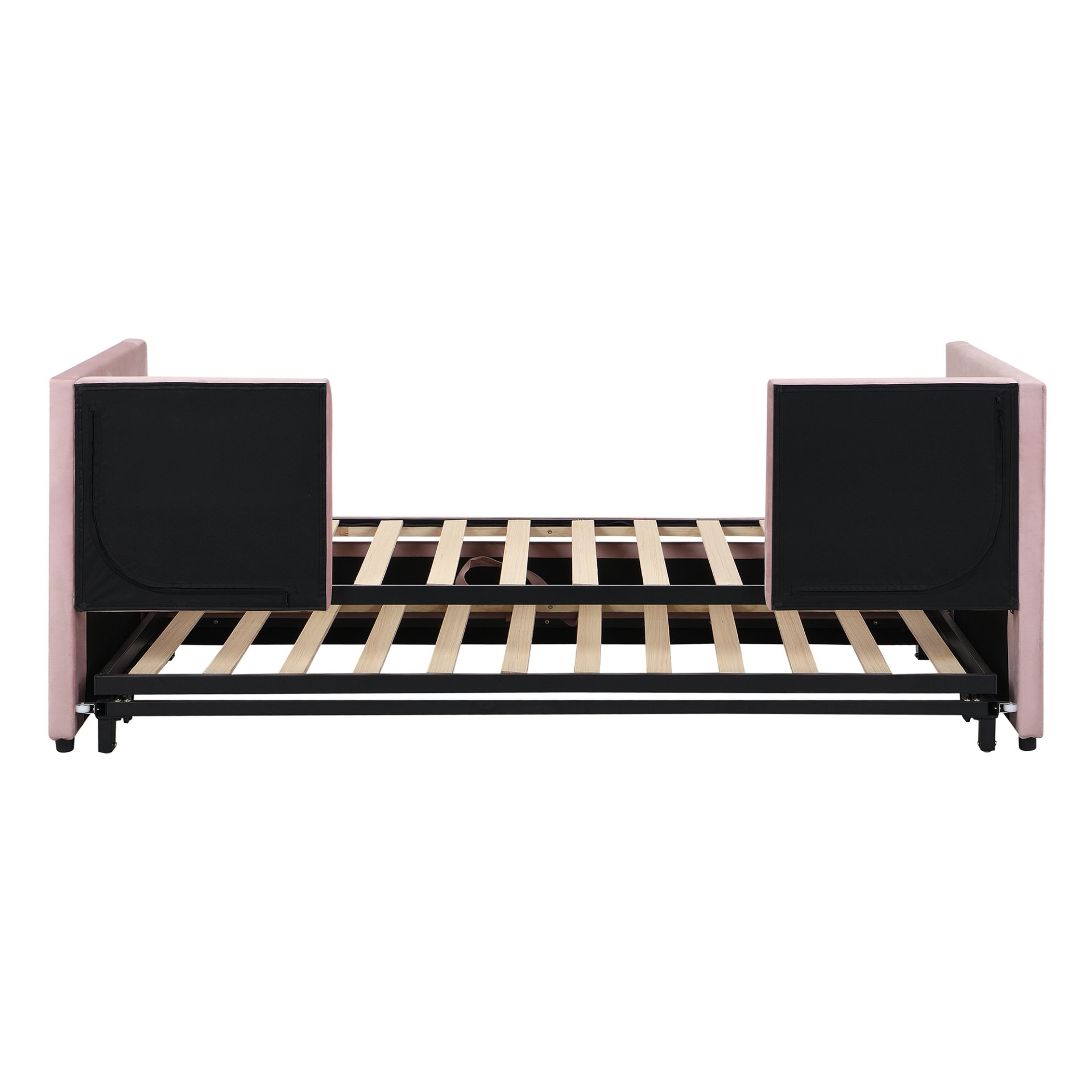 Twin Size Upholstered Daybed With Pop Up Trundle - Pink - Image 5