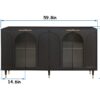 Accent Cabinet Lacquered Wooden Cabinet With 4 Glass Doors Sideboard Buffet Server Cabinet Storage Cabinet, For Living Room, Entryway, Hallway, Office, Kitchen And Dining Room - Black - Image 13