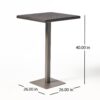 Outdoor Square Rattan Bar Table With Iron Frame - Multi Brown - Image 3