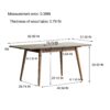 Round Corner Diagonal Leg Telescopic Table, For 6 - 8 People To Meet Dining Table - Walnut - Image 10