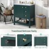 Transitional Style Bathroom Vanity Cabinet Combo With Ceramic Sink - Green - Image 4
