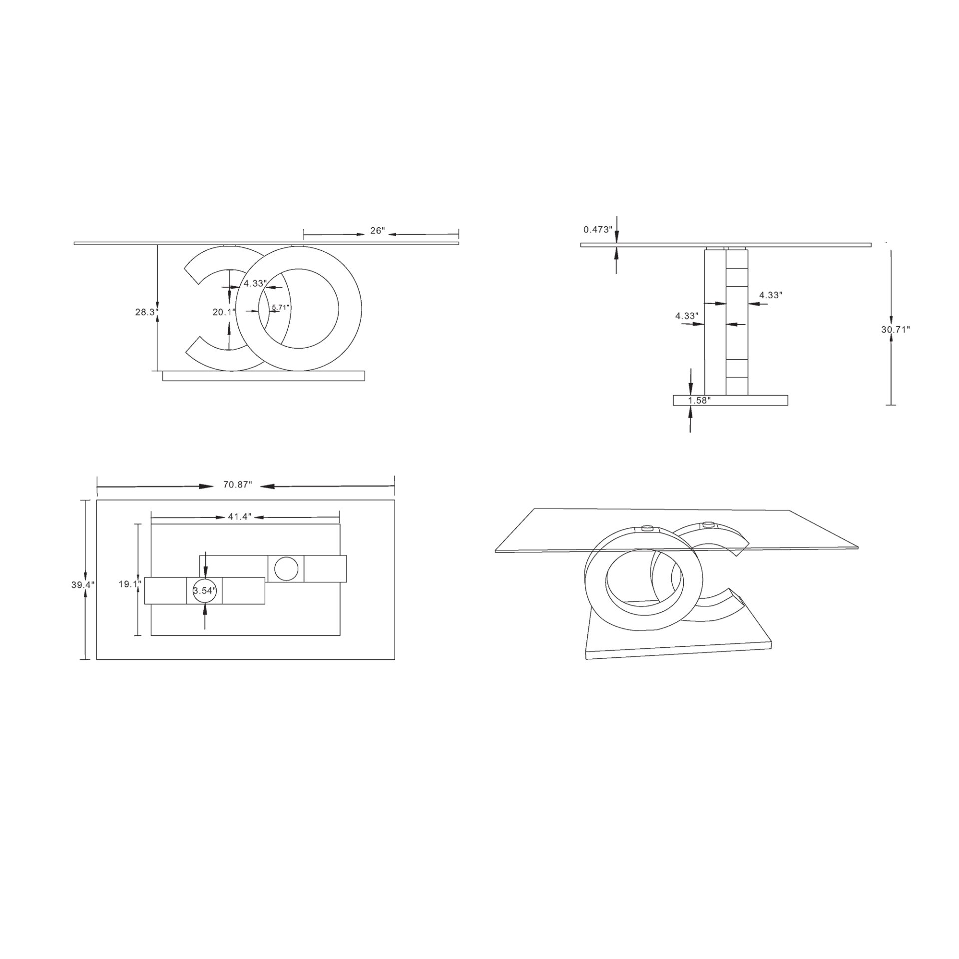 Aston - Dining Table - Black - Image 3
