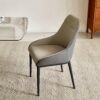 Modern Dining Chair Set Upholstered Seats Steel Metal Legs 2 Tone Contemporary Kitchen Living Room Furniture (Set of 2) - Black / Gray - Image 2