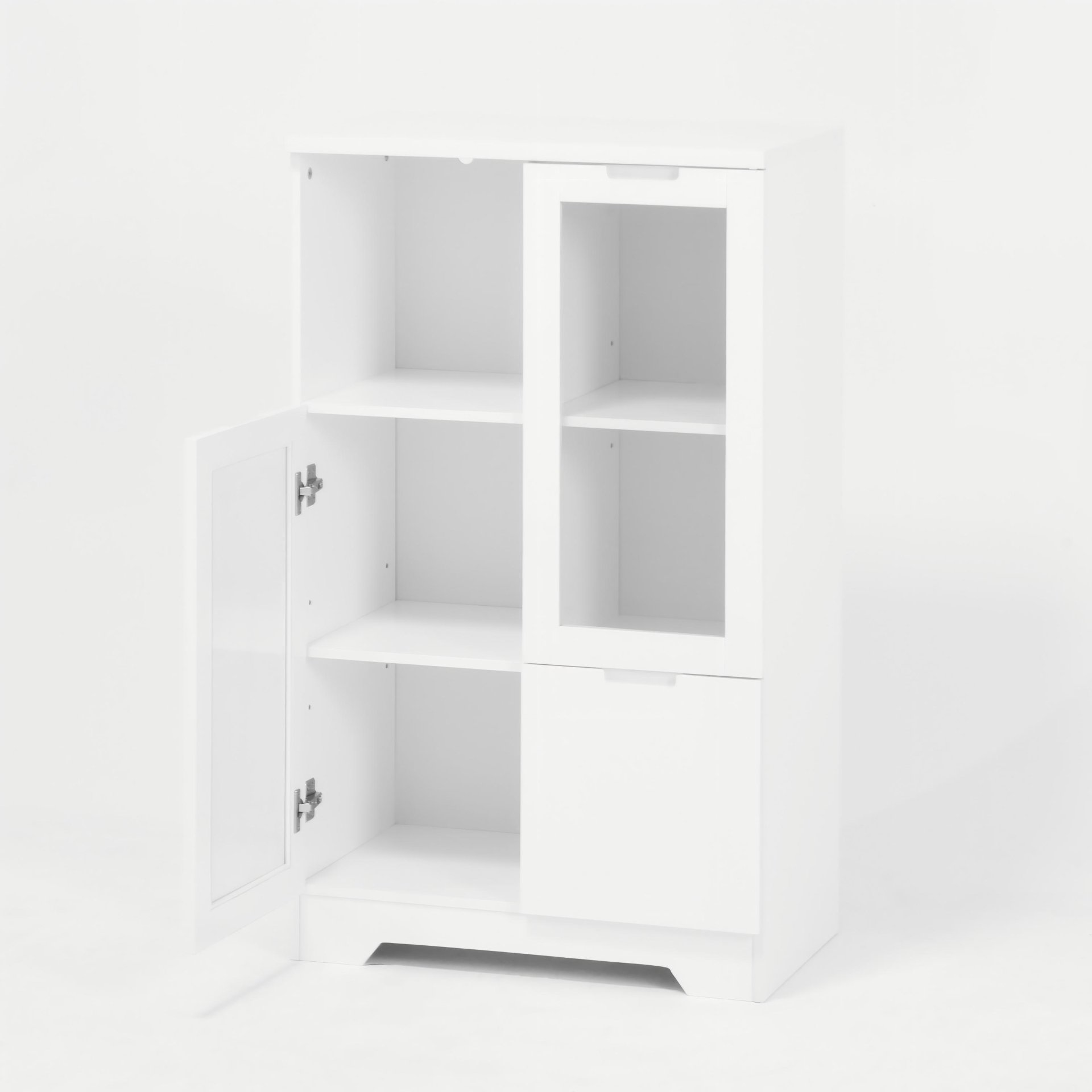 Modern Painted Cabinet With Glass Doors And Drawer - White - Image 25