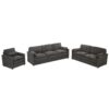 Cozy Upholstered Sofa Set Oversized Comfy Cloud Sofa Double Cushion Sofa Group Plush Cushion Sofa Couch For Living Room - Gray - Image 13