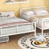 Full Long Over Queen Bunk Bed With 2 Drawers - White - Image 18