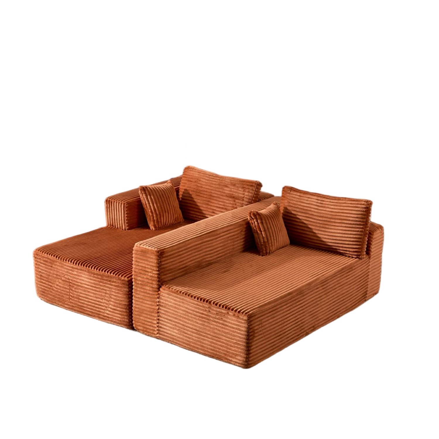 Compression Sectional Couch With Comfy Chaise, Boneless L Shape Sofa With Deep Seat, Minimalist Modular Couches Sleeper - Brown - Image 16