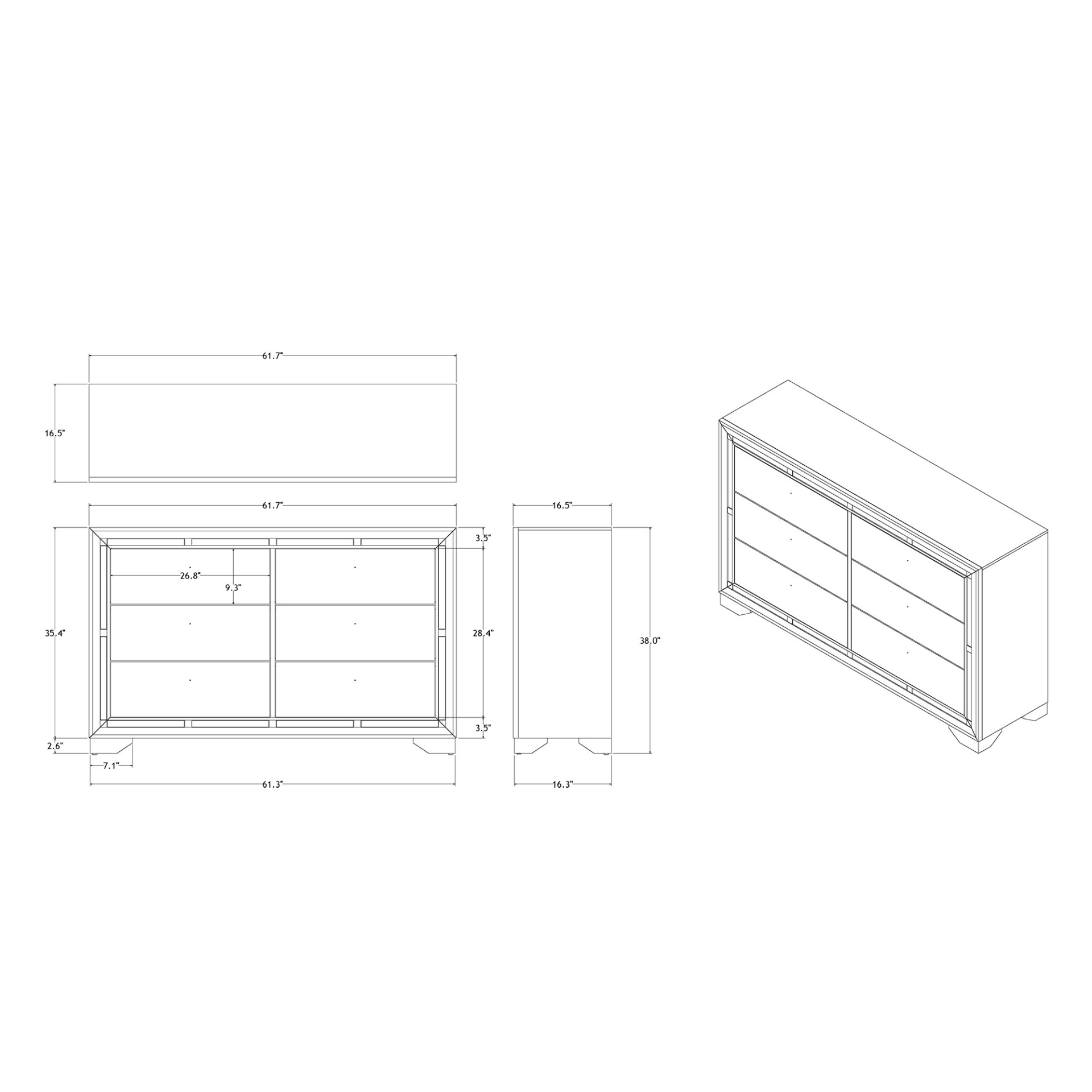 Chloe - Dresser - Gemstone Silver - Image 3