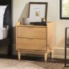 Mid Century Modern 2 Drawer Nightstand - Natural Pine - Image 3