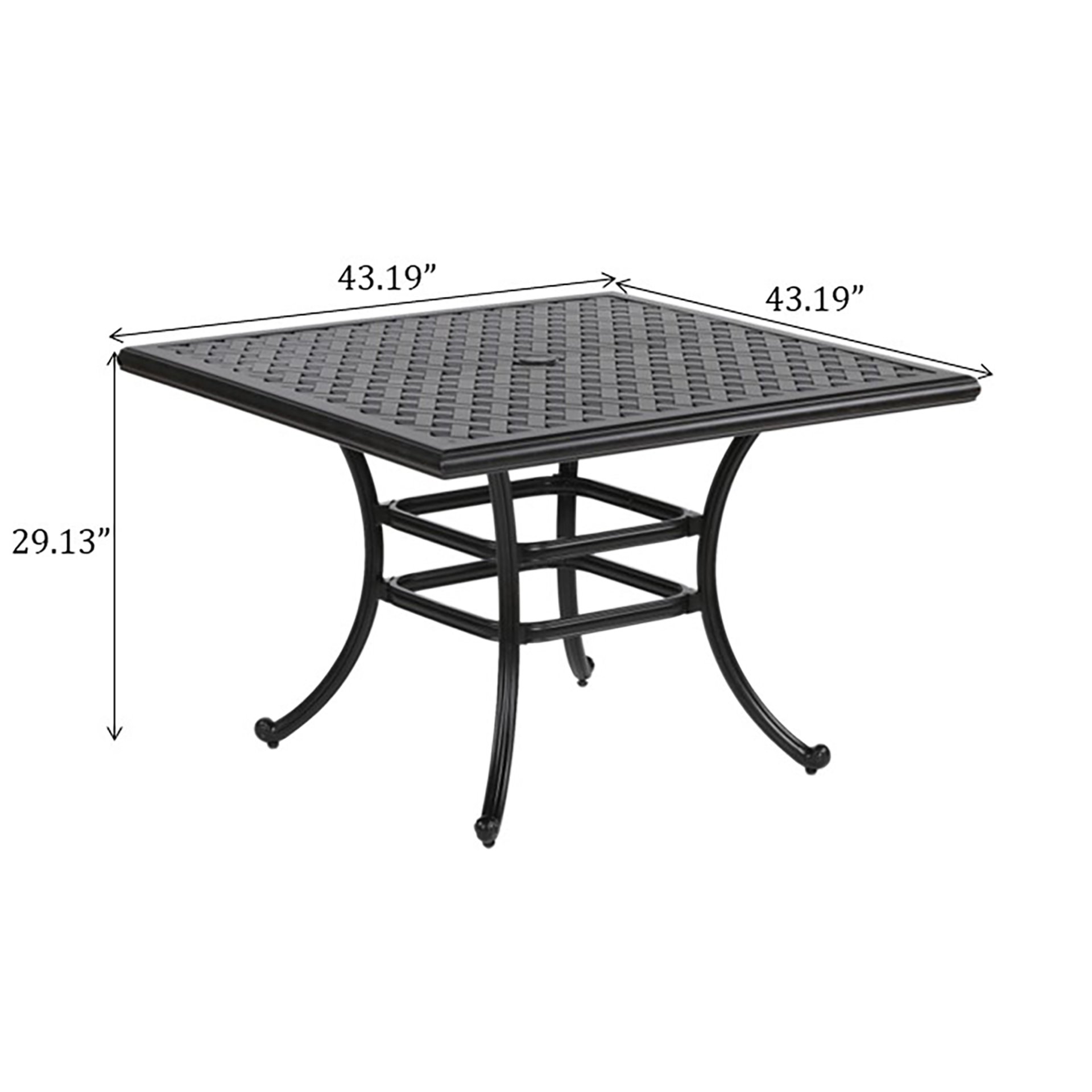 44" Square Dining Table - Dark Lava Bronze - Image 3
