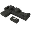 Modern Oversized Modular Sectional Sofa, Sparkling Fabric Soft Cushion Sofa With 6 Pillows, 6 Pieces Diy Combination Tufted Sofa, No Assembly Required - Black - Image 20