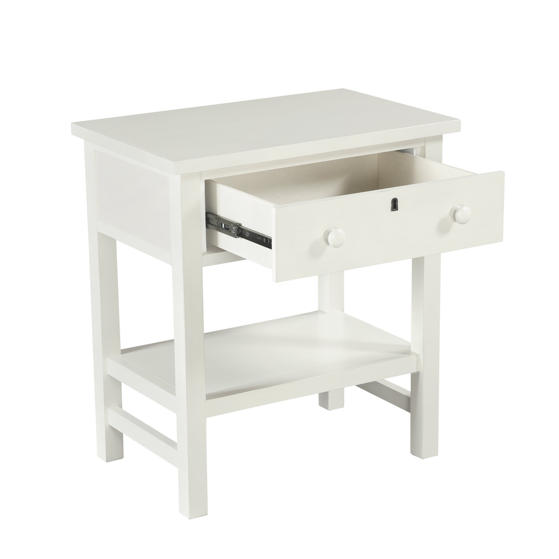 Finley - 1 Drawer Storage Nightstand - Antique White - Image 5