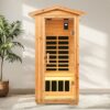 1 Person Far Infrared Old Fir Outdoor Sauna Room - Natural - Image 7