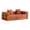 Floor Couch, Compression Sofa, Convertible Floor Sofa Bed With Pillow Back Support Armrest - Orange - Image 13