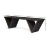 Gloaming - Outdoor Bench With Slat Design And Triangular Base - Dark Gray - Image 3