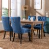 Nikki - Modern, High-End Tufted Solid Wood Contemporary Velvet Upholstered Dining Chair With Wood Legs Nailhead Trim (Set of 2) - Blue - Image 15