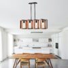 4 Light Kitchen Island Lights Pendant Light Farmhouse Dining Room Light Fixture, Rectangular Chandelier, 36" Hanging Lighting For Living Room, Conference Room, Home Office - Matte Black - Image 11