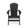 Adirondack Chair Sturdy HDPE Poly Lumber For Poolside, Patio, And Garden Relaxation - Black - Image 2