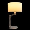 Horizon - Table Lamp With On / Off Switch Curved Base Linen Shade - Brushed Nickel / Silver / White - Image 2
