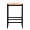 25" Height Backless Water Hyacinth Woven Bar Stools With Footrest (Set of 2) - Natural - Image 5