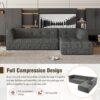 Modular Combination Living Room Sofa Set, Modern Minimalist Sofa, Living Room Upholstered Sofa Bed, Bedroom, 2 Pieces Computer Free Combination, L - Shaped - Black Gray - Image 9