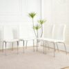 Modern Upholstered Dining Chair (Set of 4) With Electroplated Metal Legs - White - Image 2