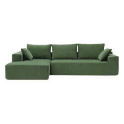 Modular Sectional Living Room Sofa Set, Modern Minimalist Style Couch, Upholstered Sleeper Sofa Salon, 2 Piece Free Combination, L-Shape - Green