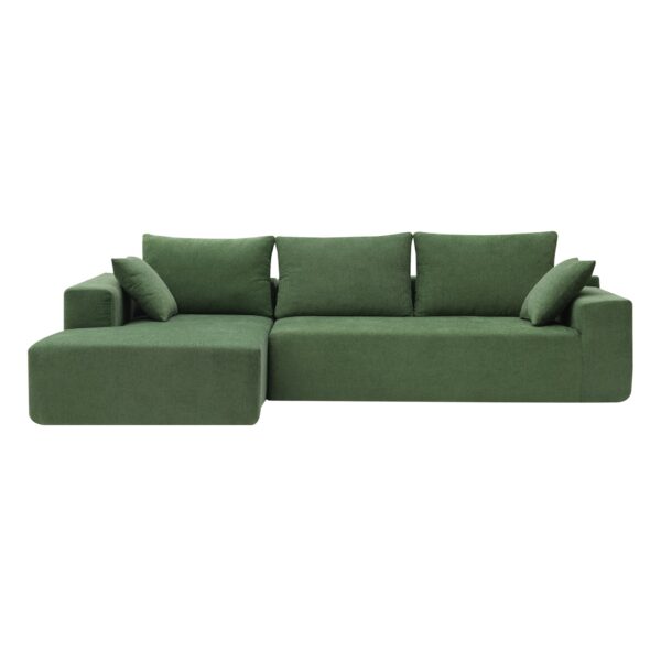 Modular Sectional Living Room Sofa Set, Modern Minimalist Style Couch, Upholstered Sleeper Sofa Salon, 2 Piece Free Combination, L-Shape - Green