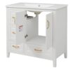 Elegant Freestanding Bathroom Vanity With Sink, Soft Closing Cabinet & Drawers - White - Image 14
